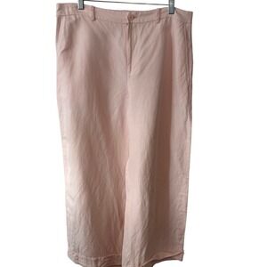 Lauren Ralph Lauren Pink Linen Blend Wide Leg Pants in Size 14